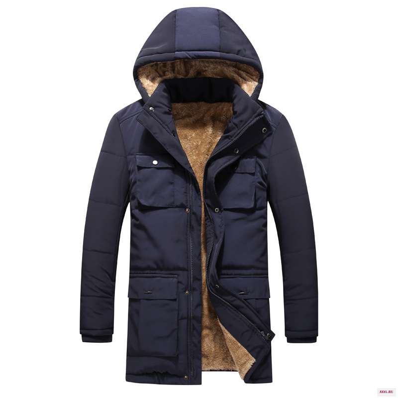 Зимняя Теплая мужская куртка Повседневная Осенняя флисовая длинная верхняя одежда парка с капюшоном и