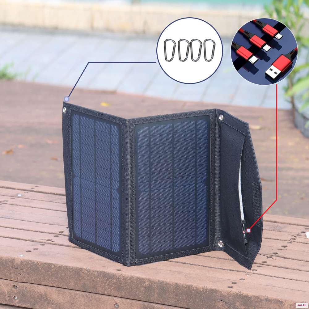 Солнечное зарядное устройство usb 14W 21W 5v складной Портативный солнечное на 5V Мощность банк планшетный ПК MP3 4