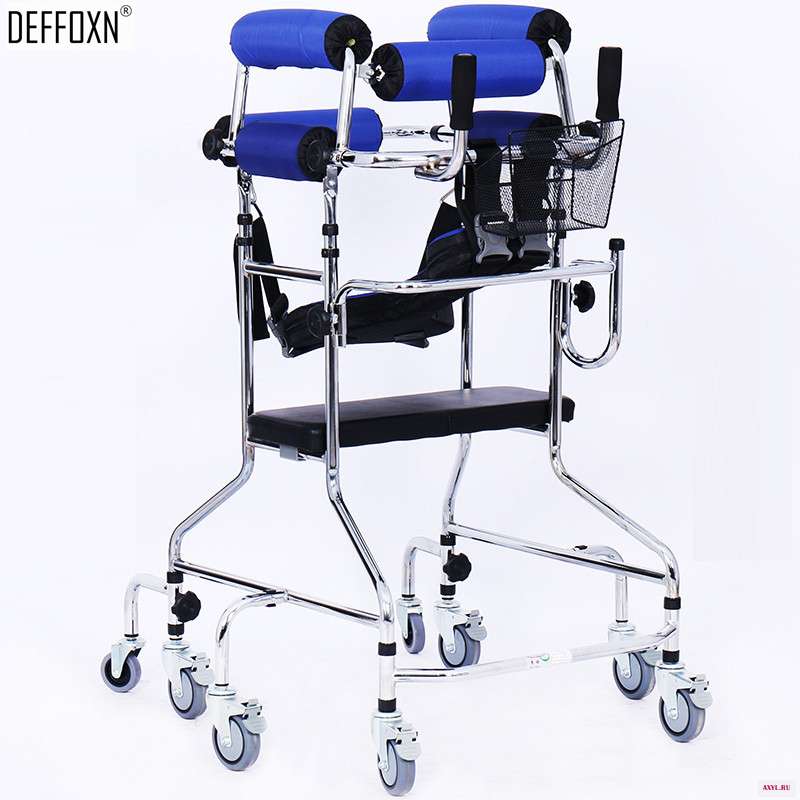 6 or 8 Wheels Rehabilitation Walker Leg Training Walking Aid Stand Frame Anti Rollover Disable Adult Elderly Stroke - Цена: 