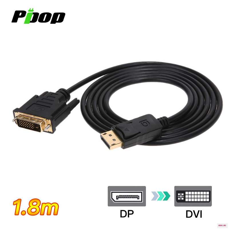 Конвертер порта DisplayPort DP DVI кабели 1 8 м штекер FHD для монитора ПК| |
