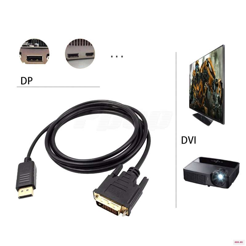 Конвертер порта DisplayPort DP DVI кабели 1 8 м штекер FHD для монитора ПК| |