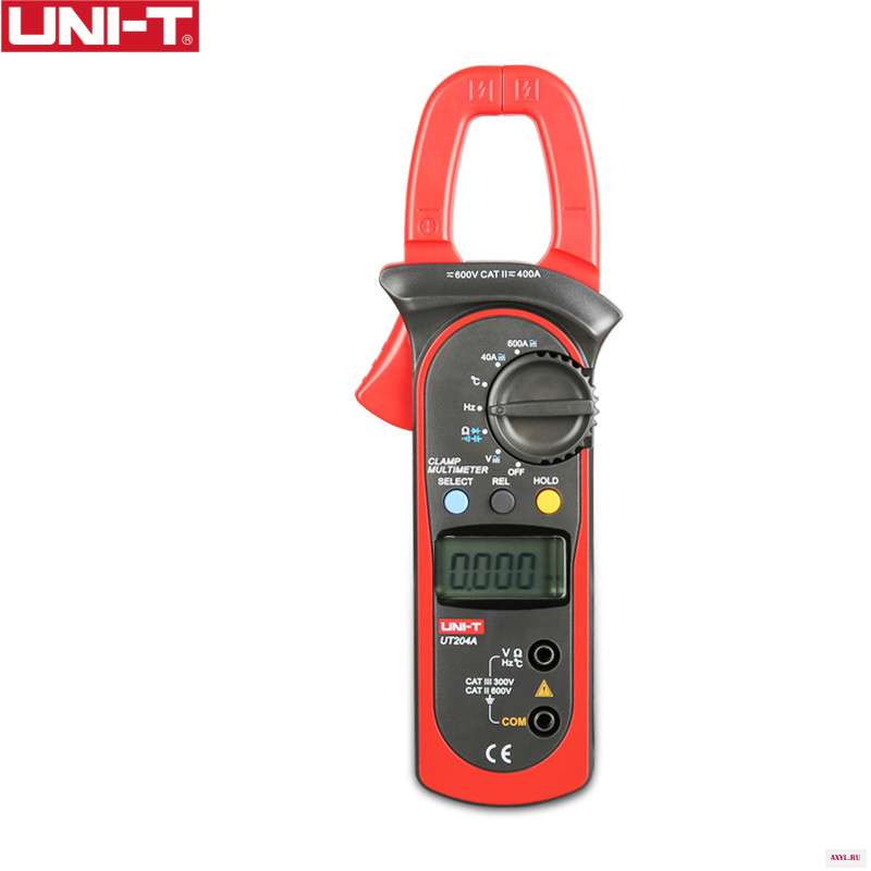 UNI T UT204A 600A AC DC Цифровые клещи с температурным тестом Автоматический диапазон 600V непрерывность