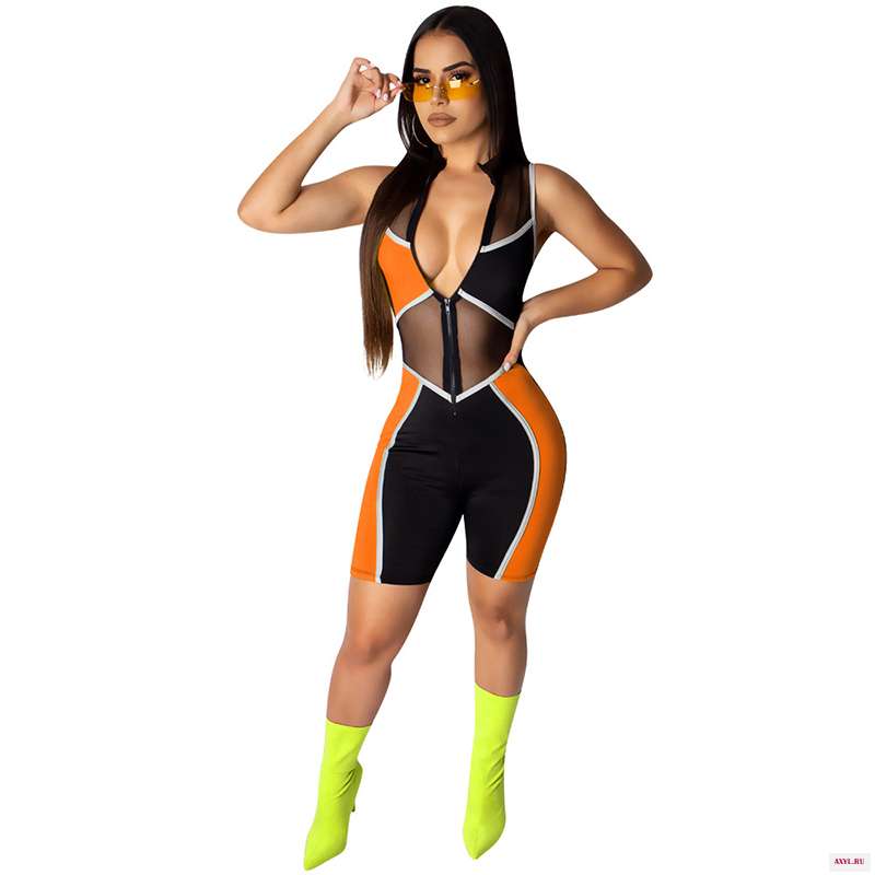 Сексуальный сетчатый лоскутный Топ без рукавов повседневный уличная одежда спортивный костюм летний