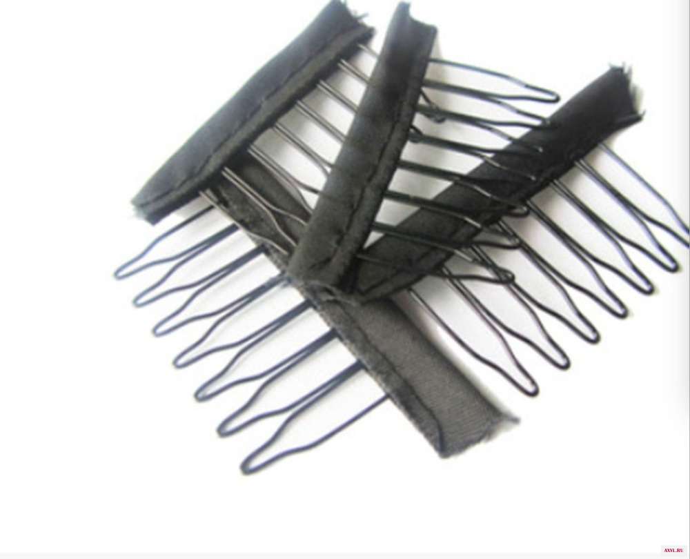 30 Pcs Black 7 Teeth Shape Snap Metal Clips For Hair Extensions Weft Clip-on Wig hairgrips for lace wig | - Цена: 