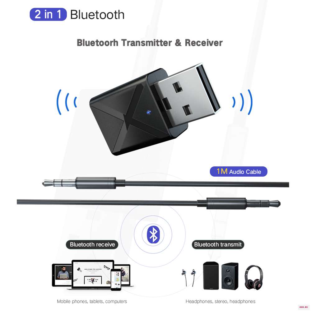 Bluetooth передатчик USB для компьютера PC беспроводной мышь динамик 5 0 музыкальный приемник 3 мм Jack адаптер