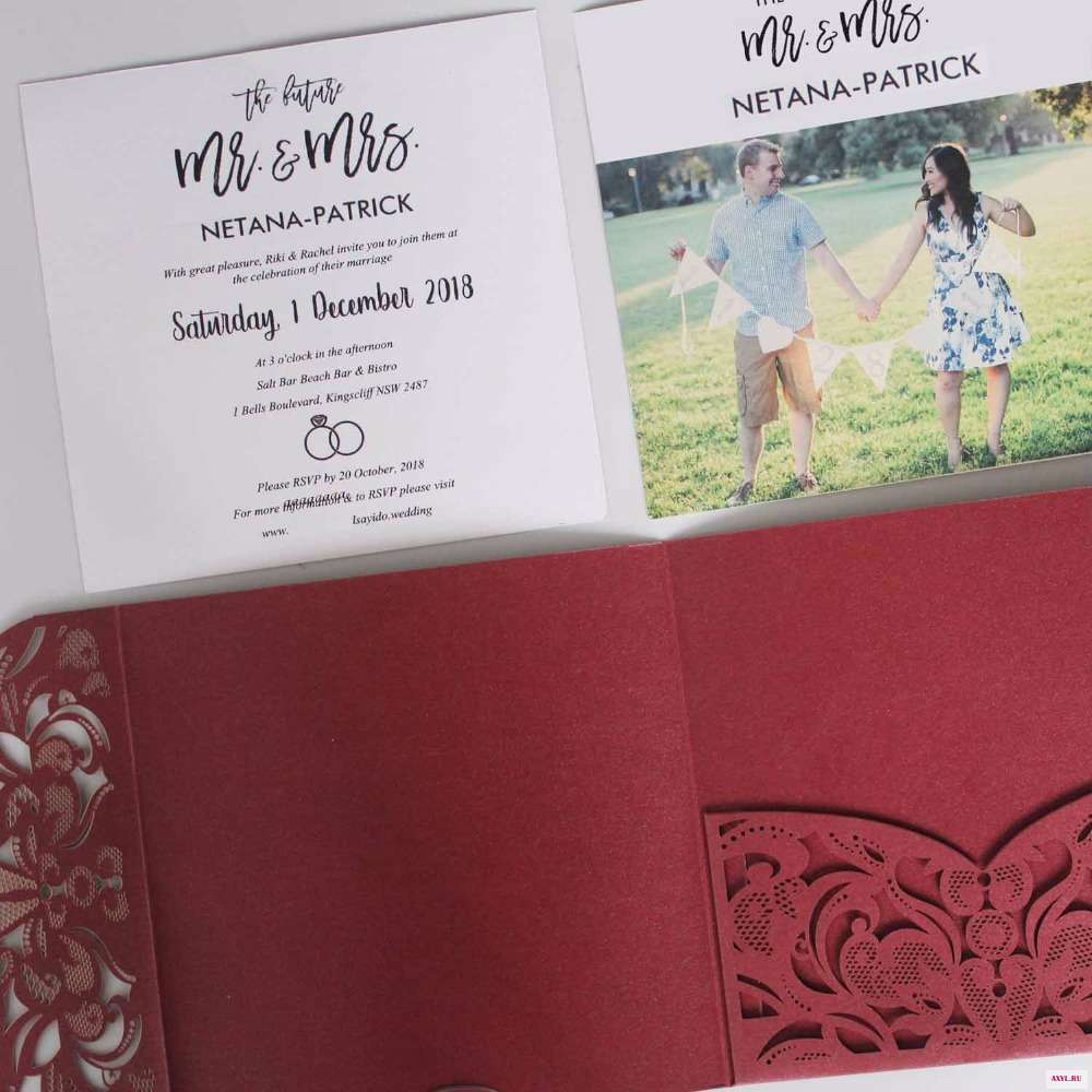 Elegant Laser Cut Wedding Invitation Set