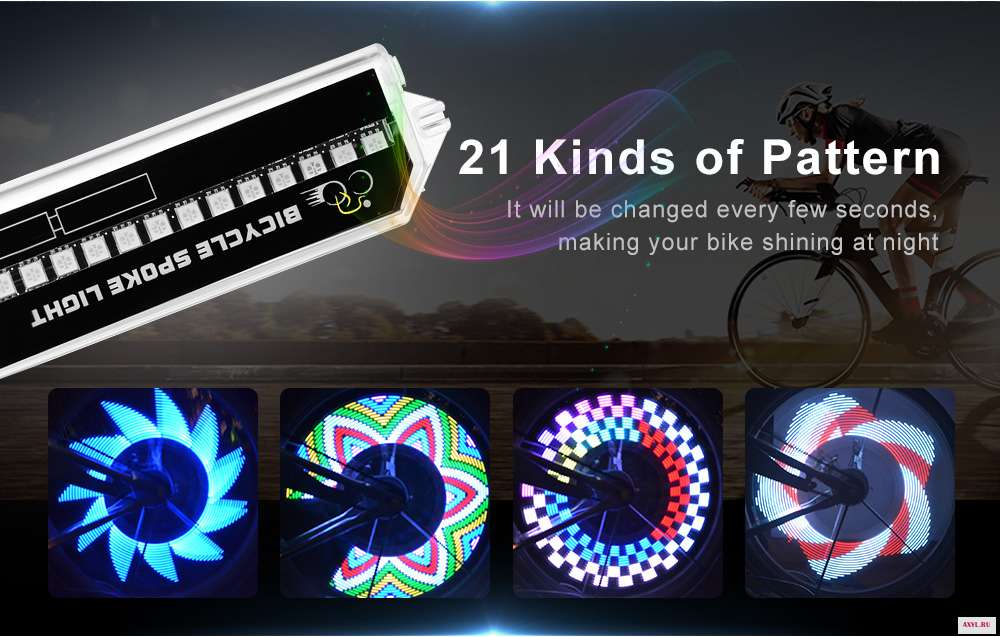 WHEELIGHT N016C Colorful 32 LEDs Bicycle Wheels Flashing Signaling Light