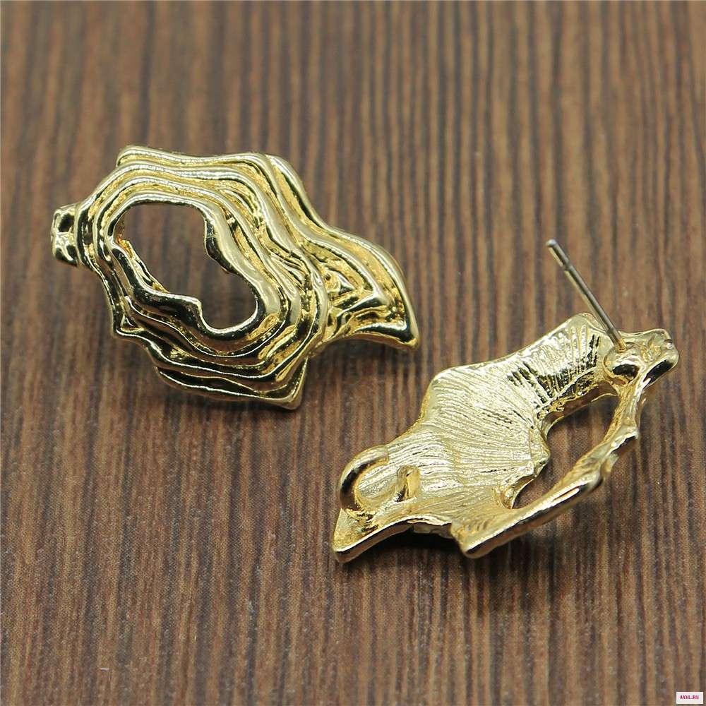 10 шт. Золотые искаженные серьги соединители для изготовления серег аксессуары базовые линкер|Ювелирная