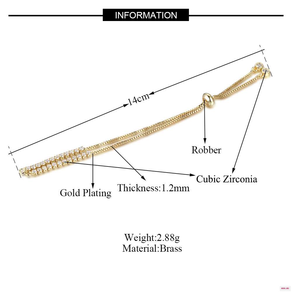 3 шт./лот медный слайдер/скользящая удлинительная цепочка с кубическим цирконием подвески для ювелирных