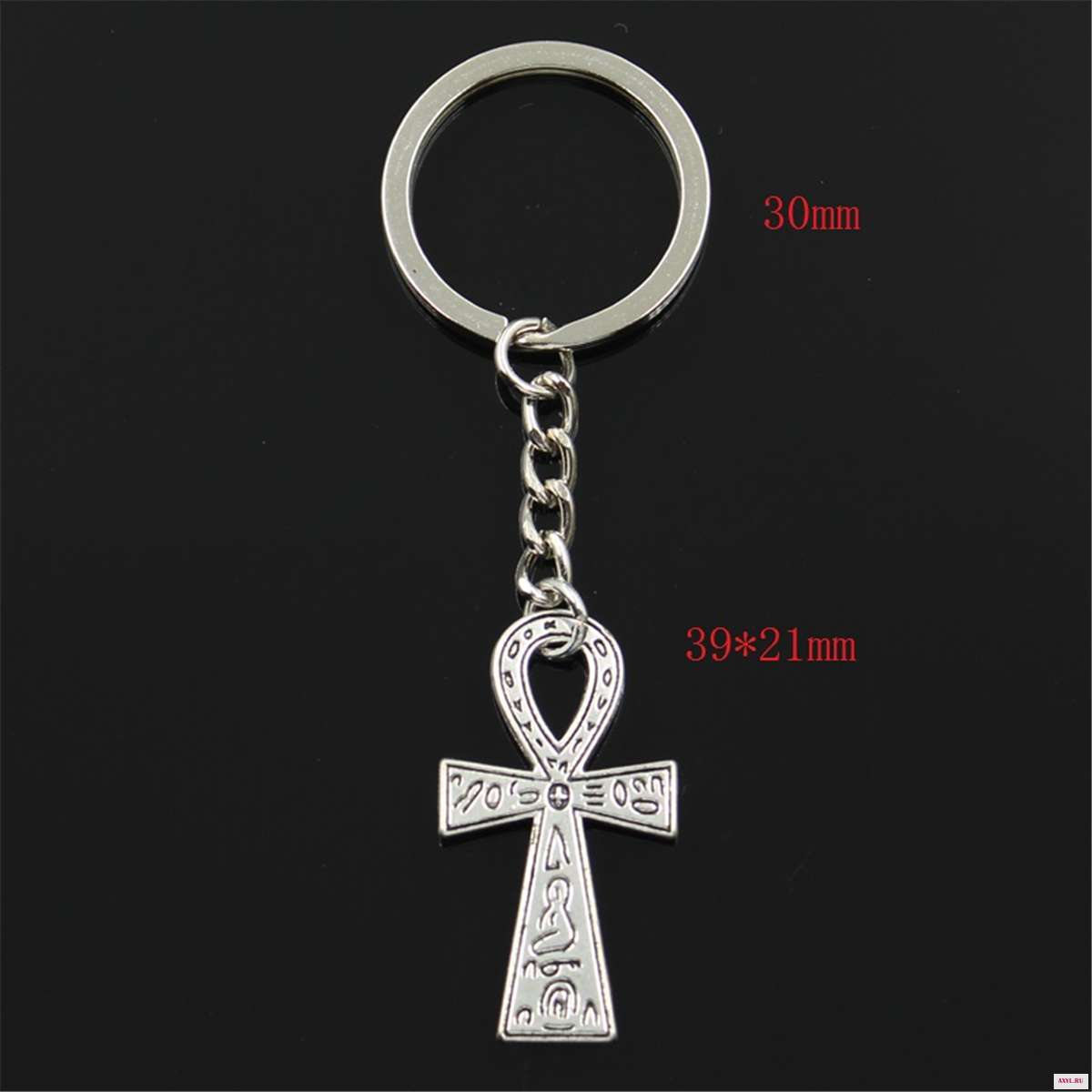 Модный Египетский Анкх крест с символом жизни 39x21 мм подвеска 30 брелок серебряного цвета для мужчин подарок