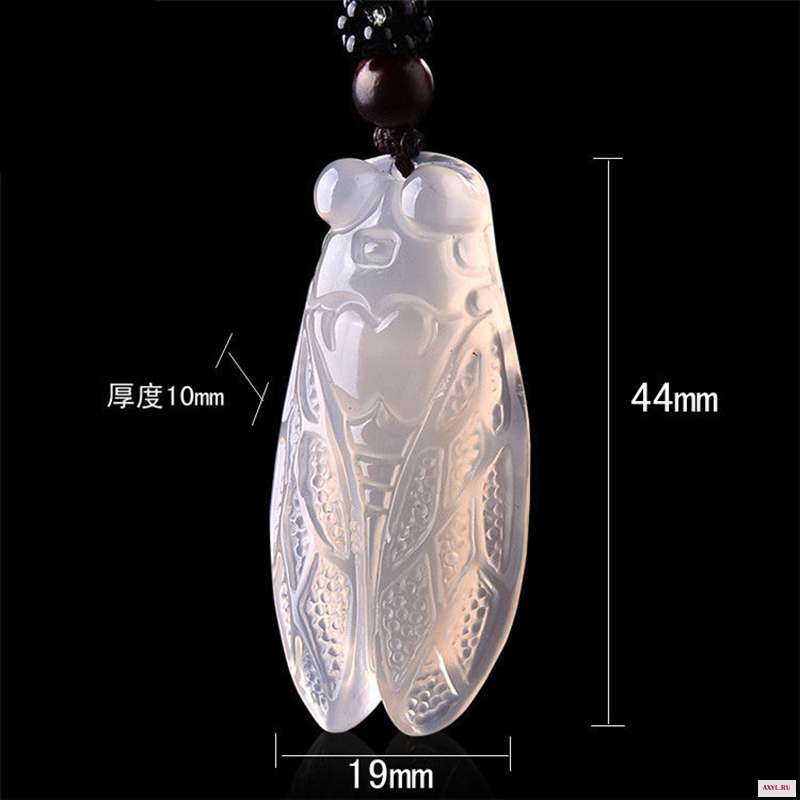 Оптовая продажа белых подвесок с натуральным кристаллом ожерелье Цикада подвеской в подарок для женщин