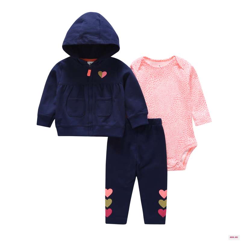 clothing set for baby girl hooded jackets+romper+pants newborn clothes outfit suit tracksuit 2019 unisex new born costume cotton