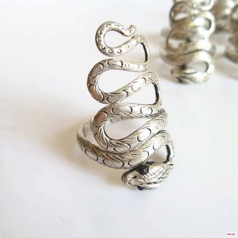 Мужские Винтажные медные кольца R233 непальского цвета серебристые в виде змейки|Кольца| |