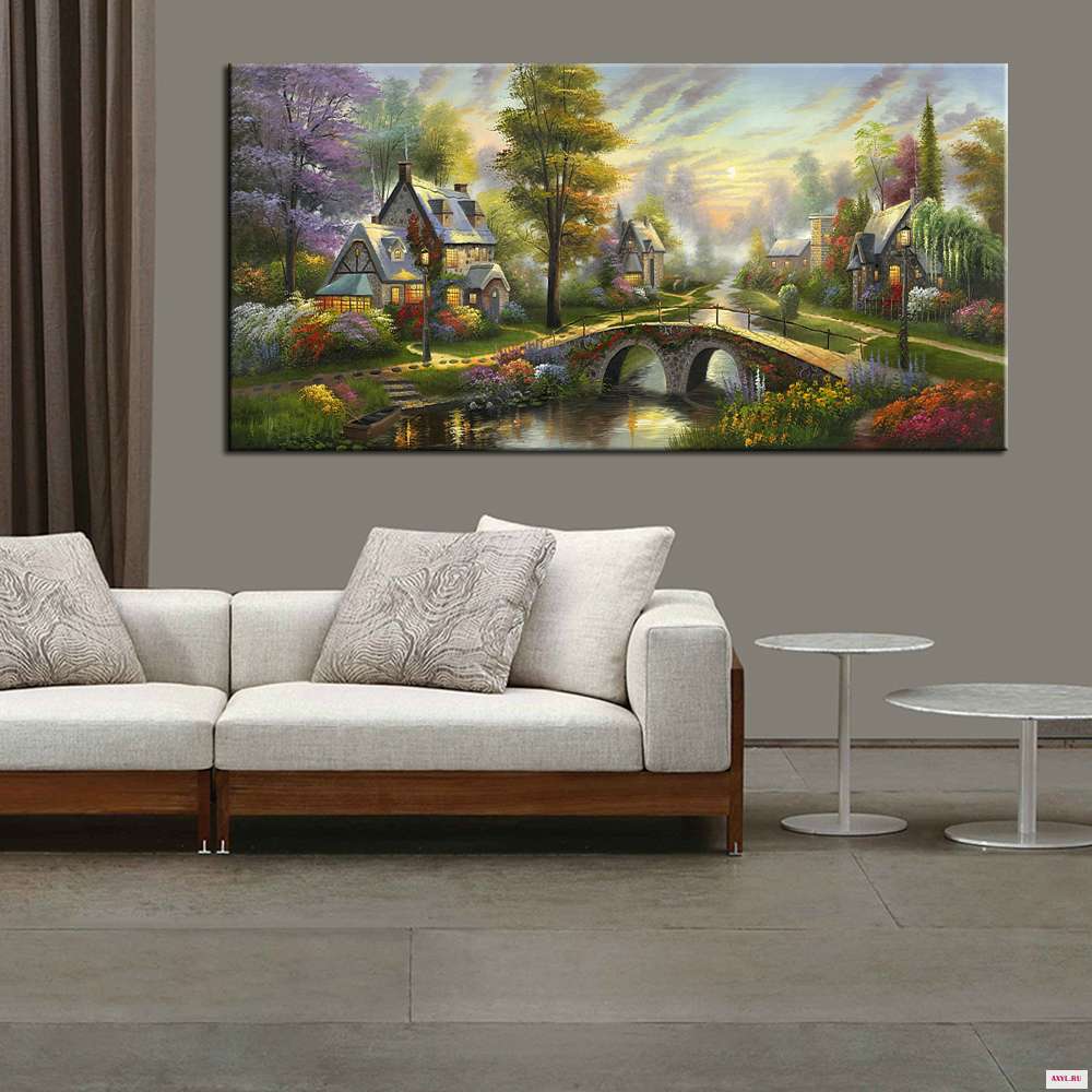 Красивая фигурка художественная картина жикле Томас кинкед пейзаж масляная живопись принты на холсте