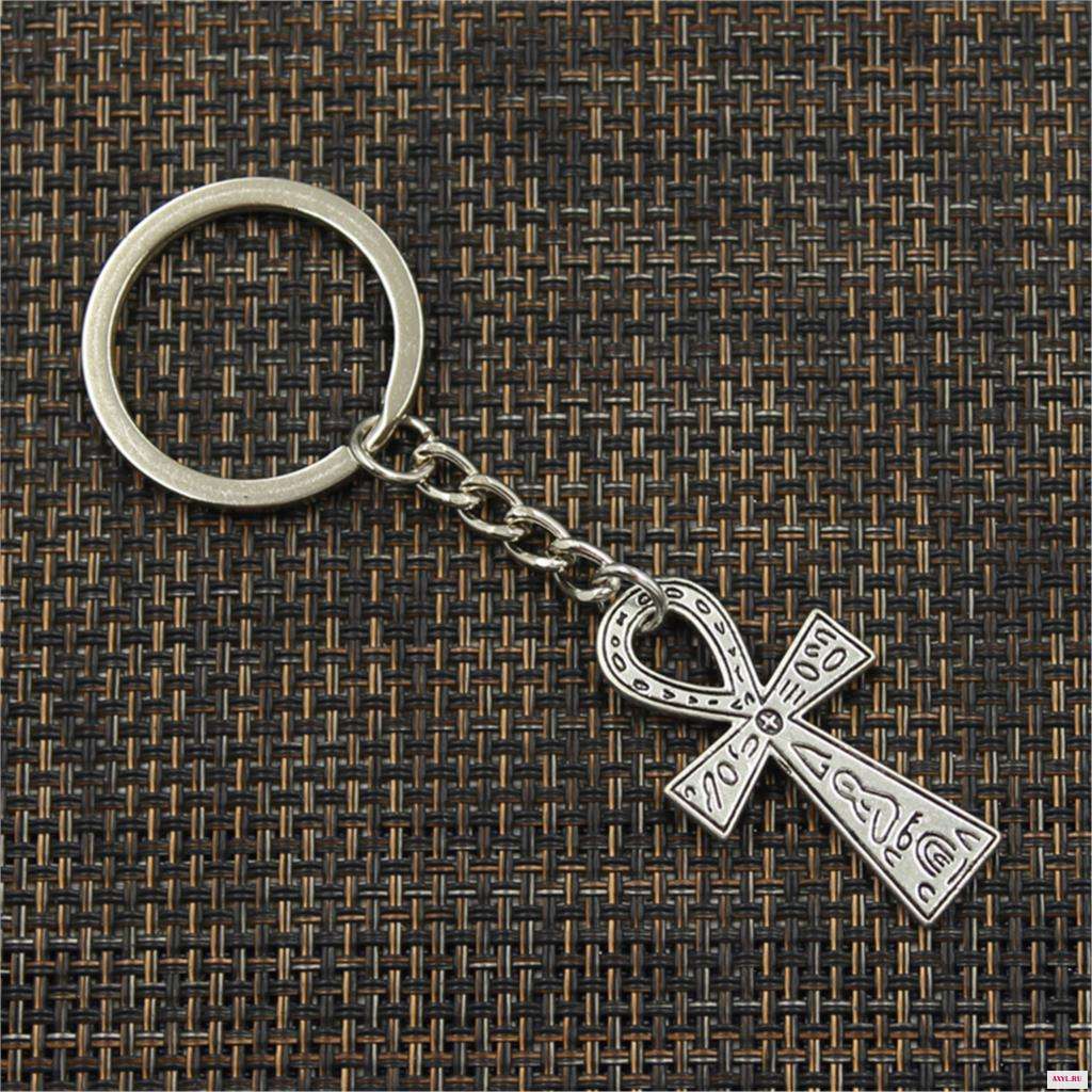 Модный Египетский Анкх крест с символом жизни 39x21 мм подвеска 30 брелок серебряного цвета для мужчин подарок