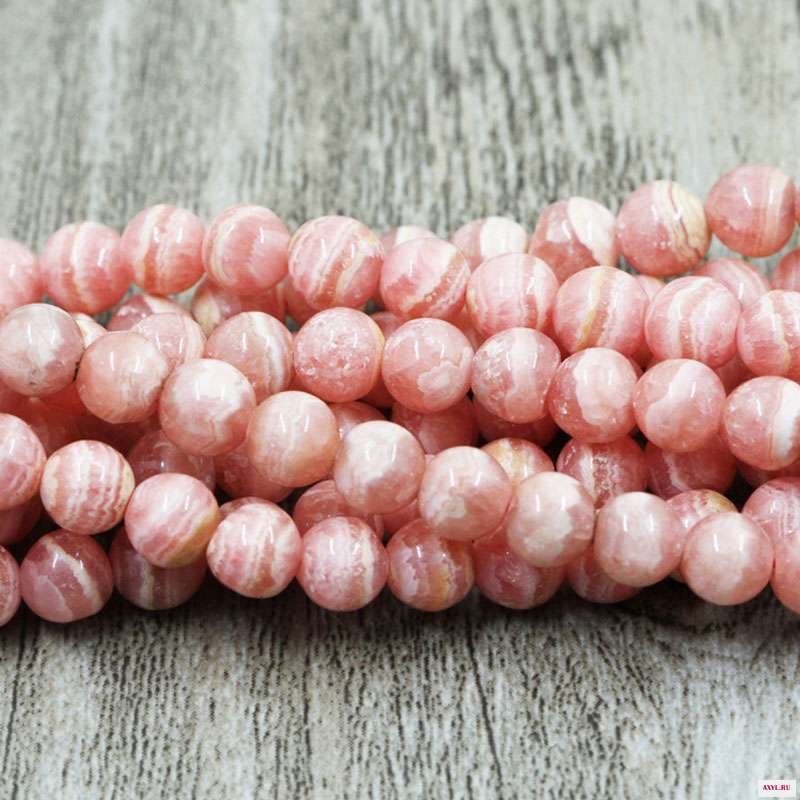 Бусины из натурального камня Родохрозит круглый розовый диагит для изготовления ювелирных изделий 3/4/5 мм