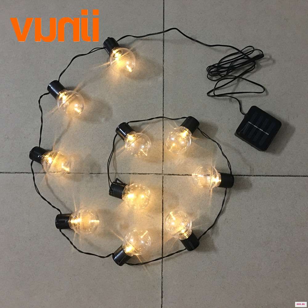 VUNJI Солнечная 5 м 20 светодиодная Свадебная гирлянда G50 Глобус лампа теплая для вечеринки на открытом воздухе
