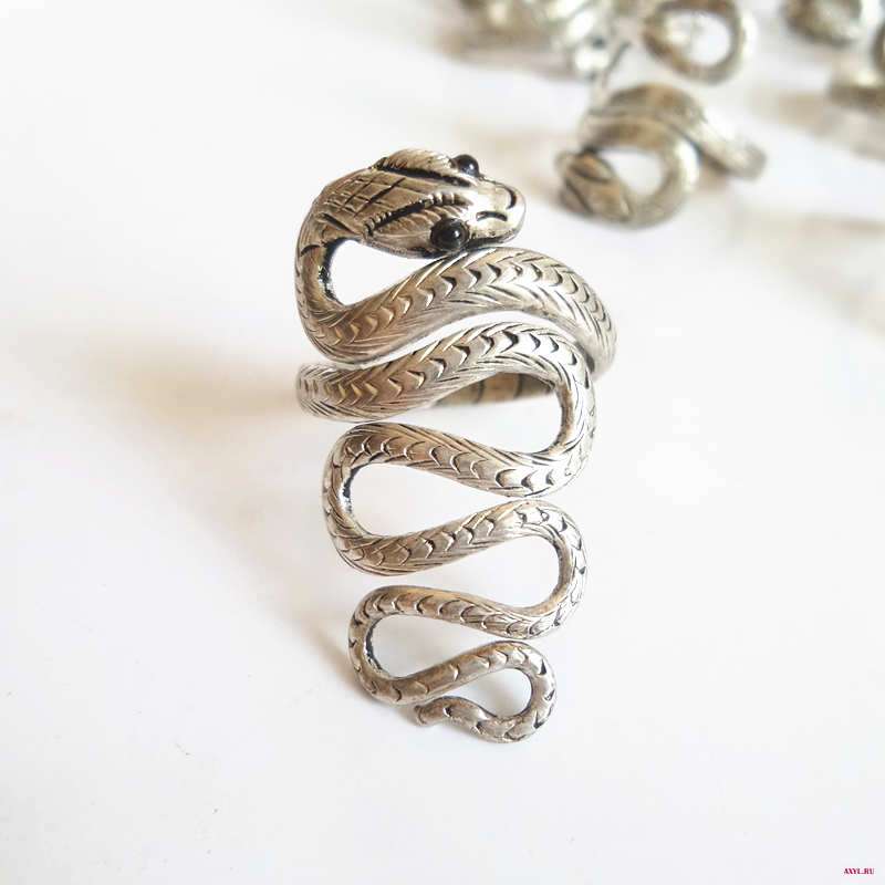 Мужские Винтажные медные кольца R233 непальского цвета серебристые в виде змейки|Кольца| |