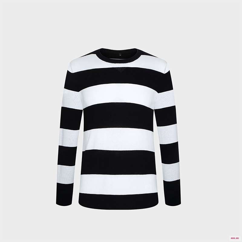 Мужской трикотажный пуловер в полоску с круглым вырезом 100% хлопок|men knitted sweater|sweater for menbrand pullover men |