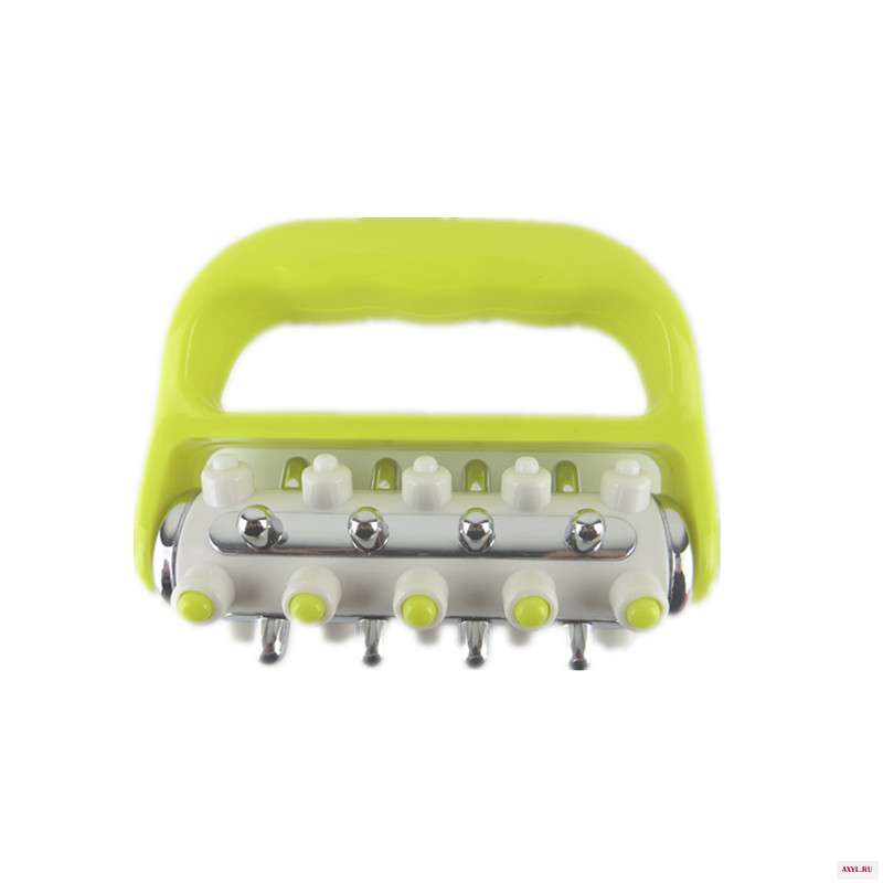 green handheld anti cellulite body massage roller to release muscle pain soreness reliver (2)