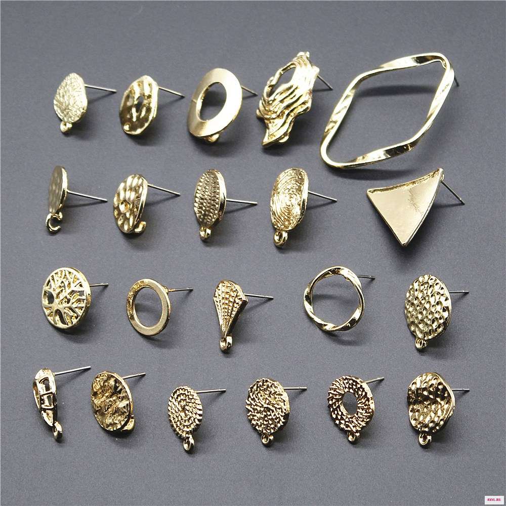 10 шт. Золотые искаженные серьги соединители для изготовления серег аксессуары базовые линкер|Ювелирная