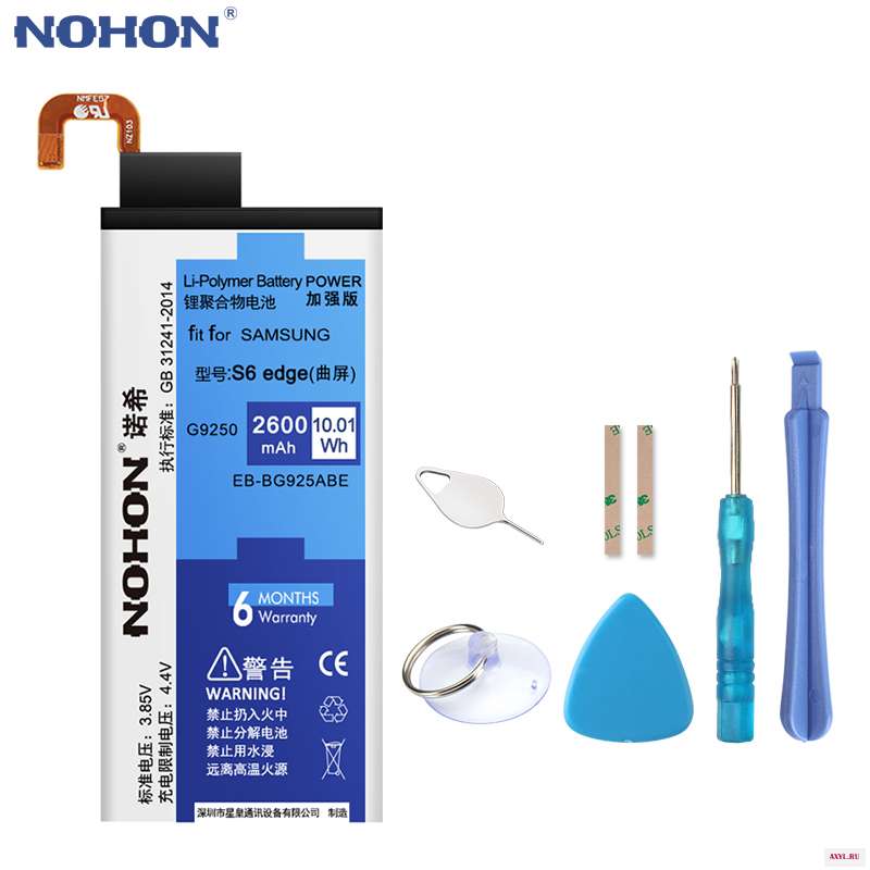 NOHON Батарея для samsung Galaxy S6 S6edge S7 край S4 I9500 I9505 G935 G935F G925F G920 G920F аккумулятор Оригинальная Замена
