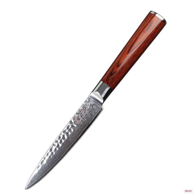 YARENH 5 дюймов нож дамасская сталь кухонный шеф повара с красной деревянной ручкой японский VG10 фрукты пилинг