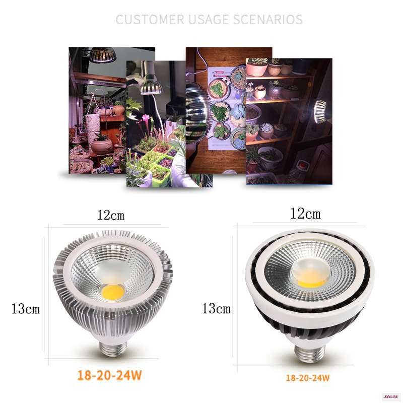 E27 18 Вт/20 Вт/24 Вт COB Par светодиодный светильник для выращивания растений Комнатное растение домашний дом