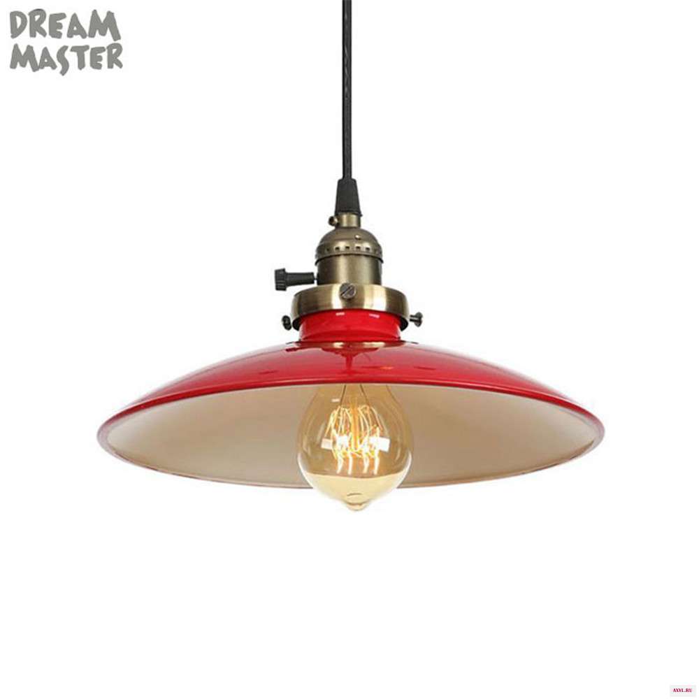 Американский подвесной светильник s современный с ручкой белый/черный/красный/зеленый винтажный