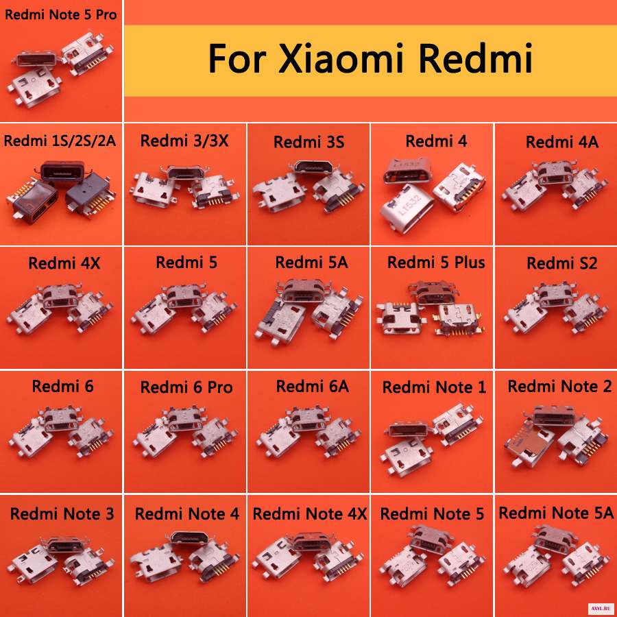 Usb зарядный порт для xiaomi redmi 1S 2 2A 3 3X3 S 4 4A 4X5 5A 5 PLUS S2 6 PRO NOTE1 на возраст запчасти запасной разъем jack разъем|Шлейфы