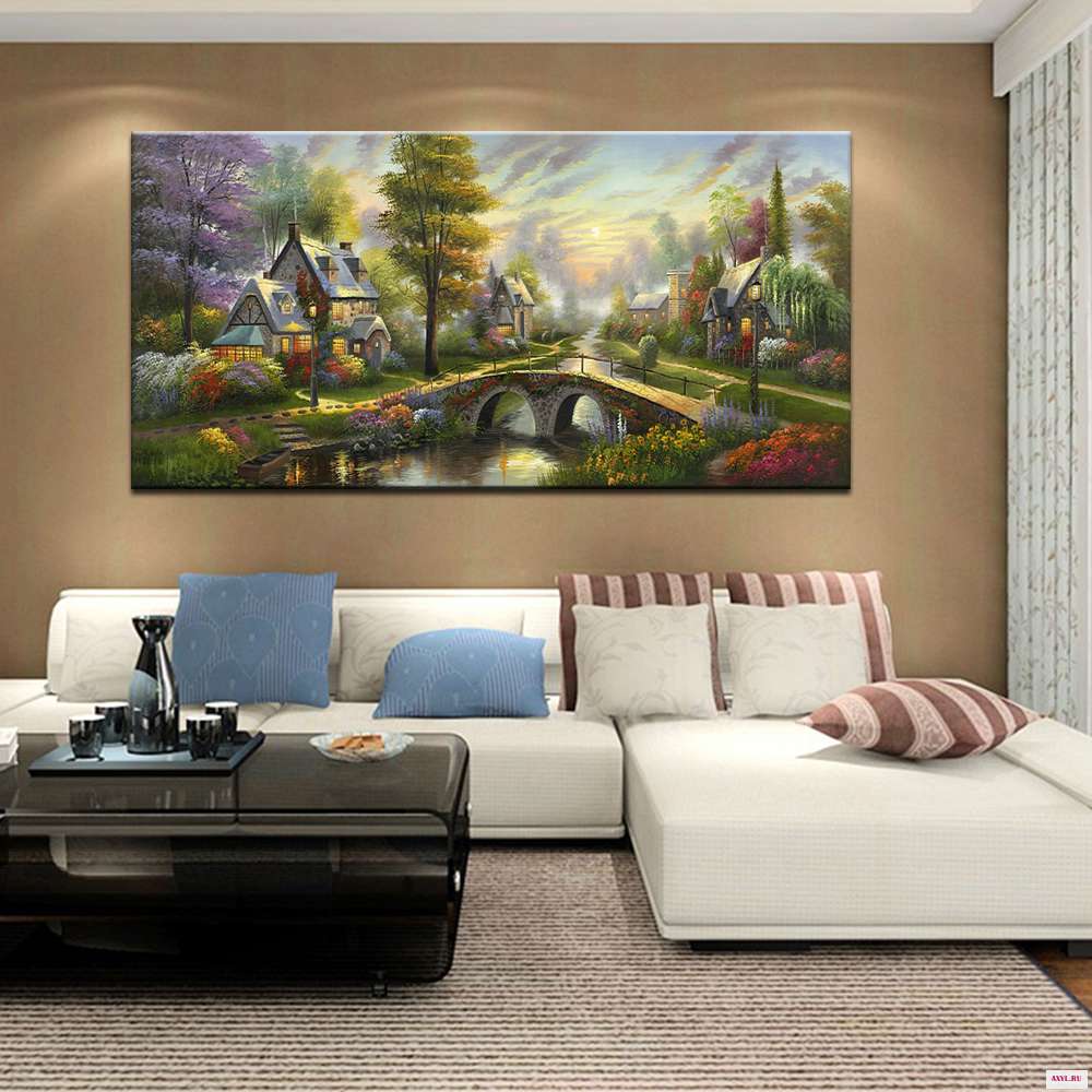 Красивая фигурка художественная картина жикле Томас кинкед пейзаж масляная живопись принты на холсте