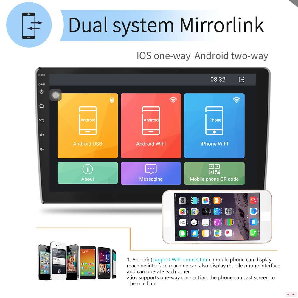 Автомагнитола Podofo 2 Din Android 8 1 10 дюйма GPS Bluetooth Wi Fi|Мультимедиаплеер для авто| |