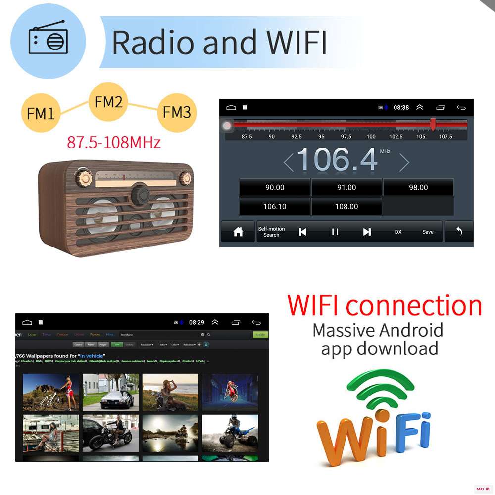 Автомагнитола Podofo 2 Din Android 8 1 10 дюйма GPS Bluetooth Wi Fi|Мультимедиаплеер для авто| |