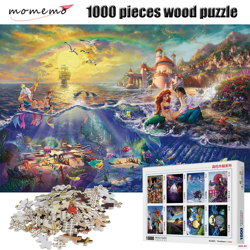 MOMEMO фигурка русалки 1000 штук мультфильм аниме головоломка для взрослых детские развивающие игрушки игра