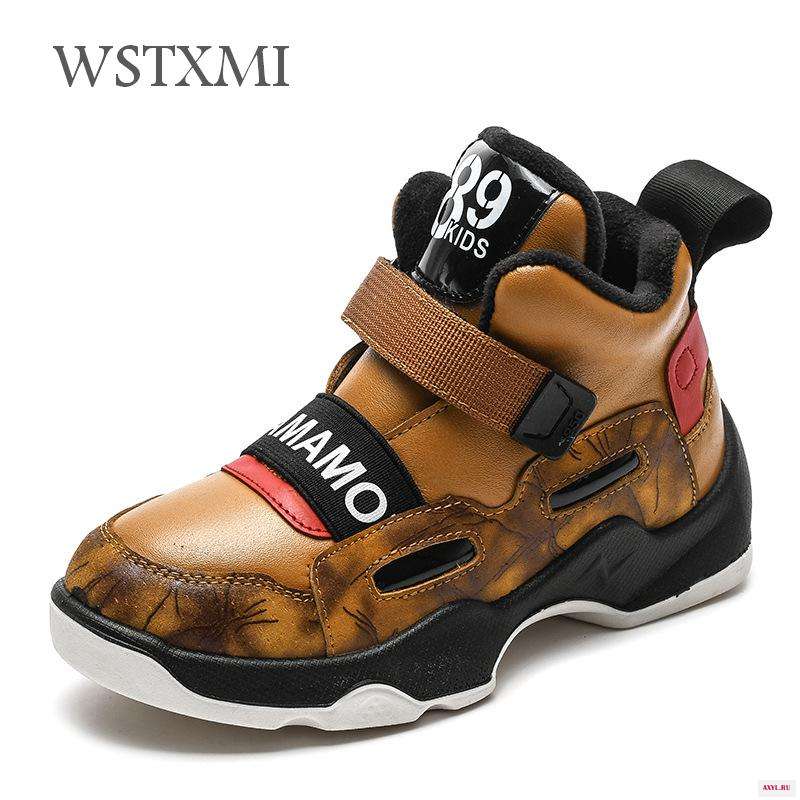 Autumn Winter Boys Boots Warm Kids Shoes Genuine Leather Fashion Children Ankle Snow Plush Sneakers Waterproof Martin - Цена: 