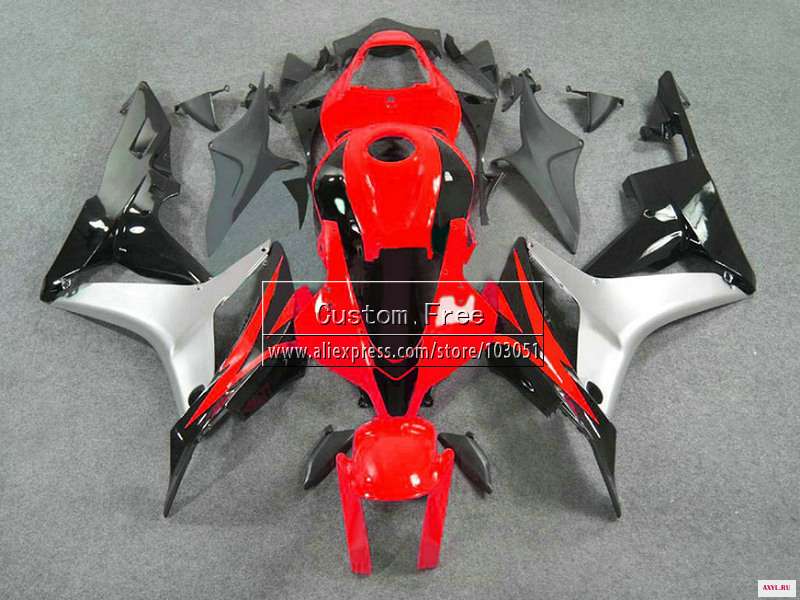 Комплекты обтекателей ABS для Honda CBR 600 RR F5 комплект 07 08 600RR CBR600RR 2007 2008 красные серебряные Запчасти