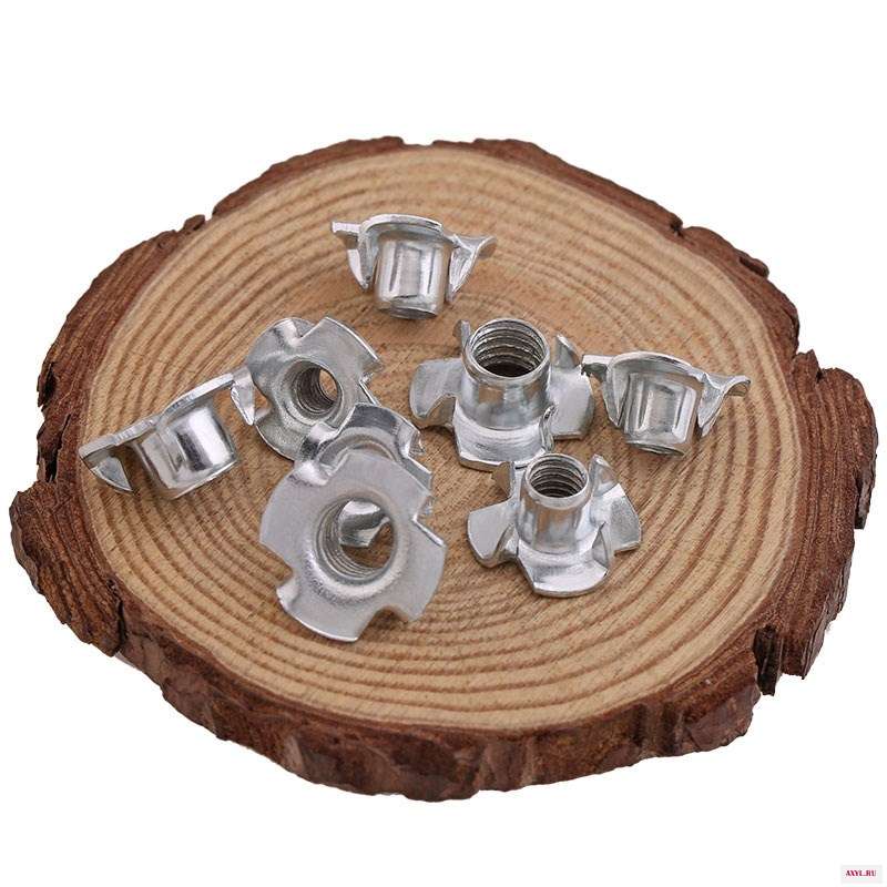 80 шт. M3 M4 M5 M6 M8 оцинкованная гайка с четырьмя когтями для колонок Т образная слепых мебельная фурнитура|Гайки|