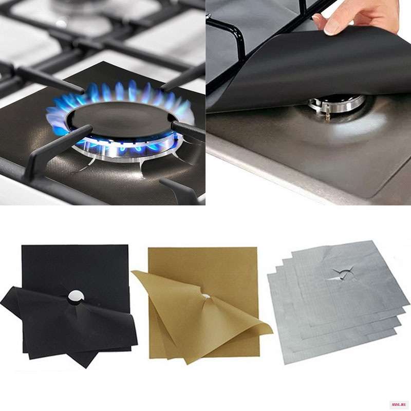 1 2 и 4 шт./компл. 27*27 см многоразовая газовая плита крышка горелки - Цена: 
