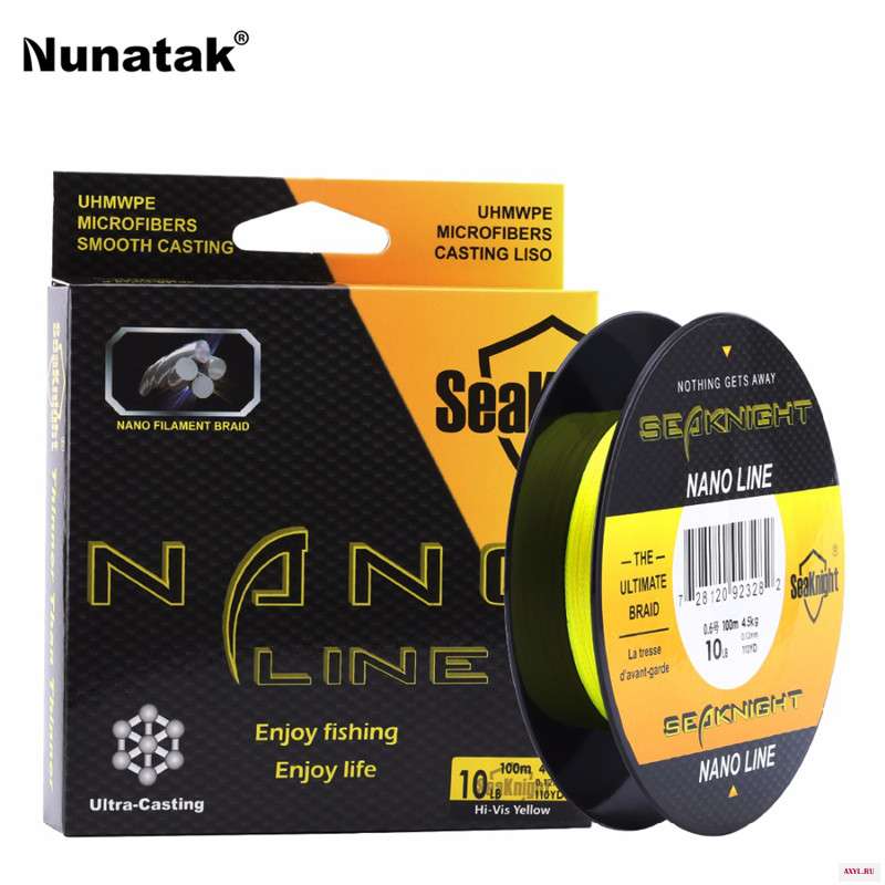 Рыболовная леска Seaknight nano 4 нити 100 м суперпрочная Многожильная из ПЭ фунта 6 фунтов 8 10 морская соленая