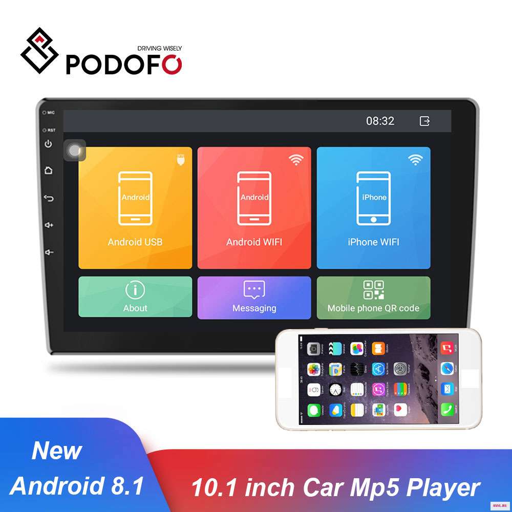 Автомагнитола Podofo 2 Din Android 8 1 10 дюйма GPS Bluetooth Wi Fi|Мультимедиаплеер для авто| |