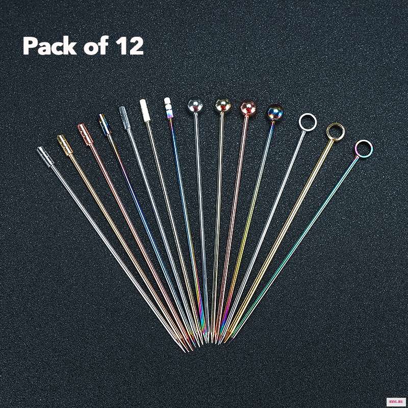 Палочки для коктейлей из нержавеющей стали 12 шт.|martini picks|drink stir stickbar tools |