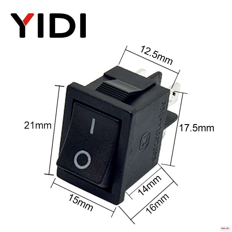 6A 250VAC KCD1 104 кулисный переключатель 4pin вкл. Выкл дпст 12 В 220 красная лампа черный защелкивающий 15x21