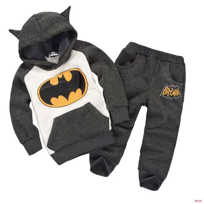 Retail 2018 New Spring Autumn Heat Batman Kids Tracksuit Boxy Children Clothing Sets Boys/Girls Suits (Hood Coat+Pants) YCZ045