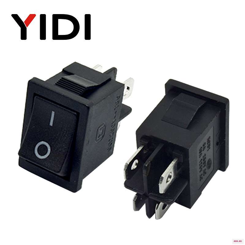 6A 250VAC KCD1 104 кулисный переключатель 4pin вкл. Выкл дпст 12 В 220 красная лампа черный защелкивающий 15x21