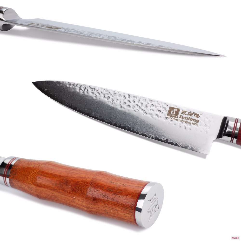 Sunlong ножи повара 8 дюймов Gyuto японский VG10 Дамасская сталь кухонные Палисандр Ручка|slicing knife|damascus steelcut meat |