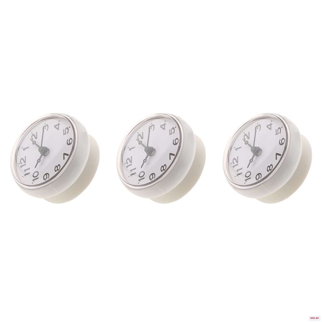 Часы круглые водонепроницаемые в европейском стиле белые 3 шт. | - Цена: 900,04 руб. / набор