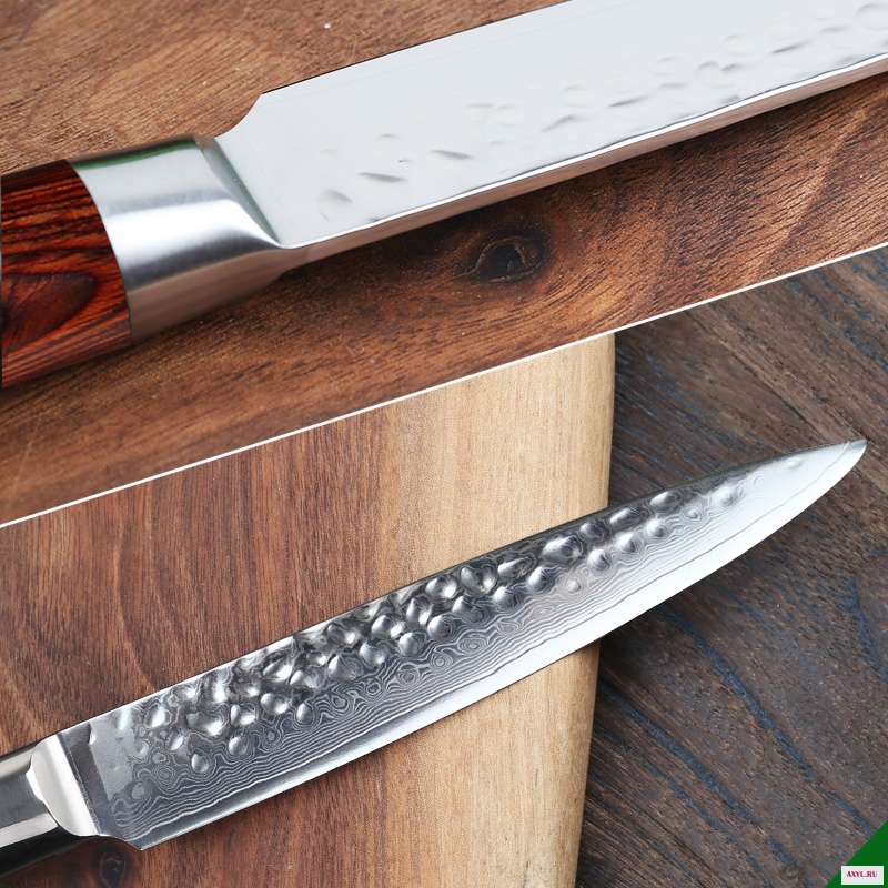 YARENH 5 дюймов нож дамасская сталь кухонный шеф повара с красной деревянной ручкой японский VG10 фрукты пилинг