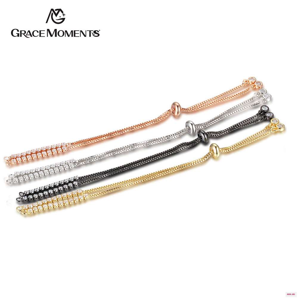 3 шт./лот медный слайдер/скользящая удлинительная цепочка с кубическим цирконием подвески для ювелирных