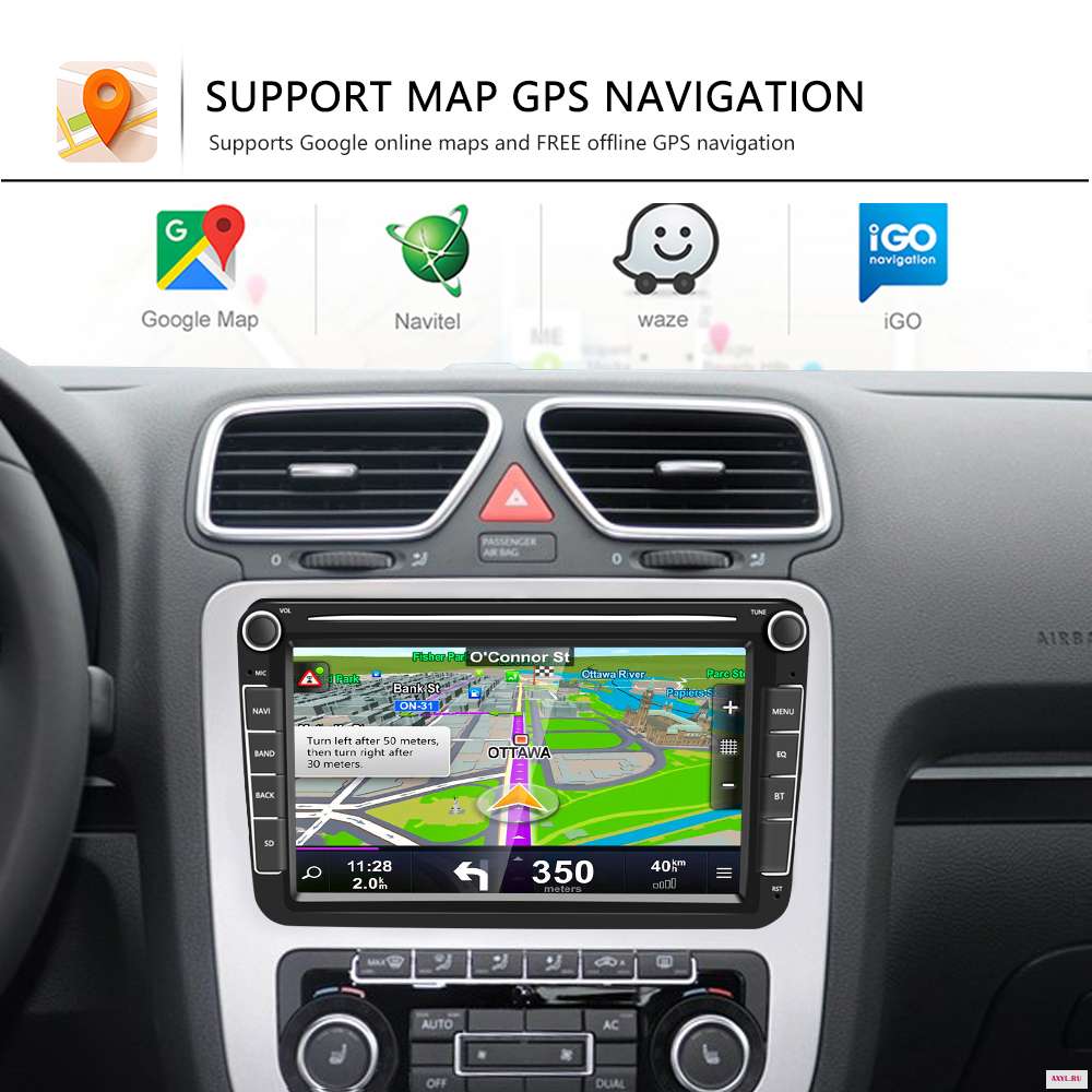 Автомагнитола Podofo 2 din Android 8 1 дюймов GPS мультимедийный плеер для