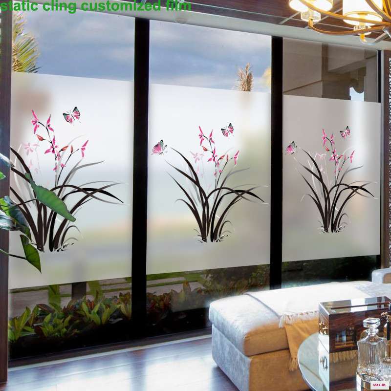 Wide 45cm Long 60cm Self Adhesive Static Cling Glass Window Film No Glue Privacy Stickers Waterproof Home Deocr Bedroom - Цена: 
